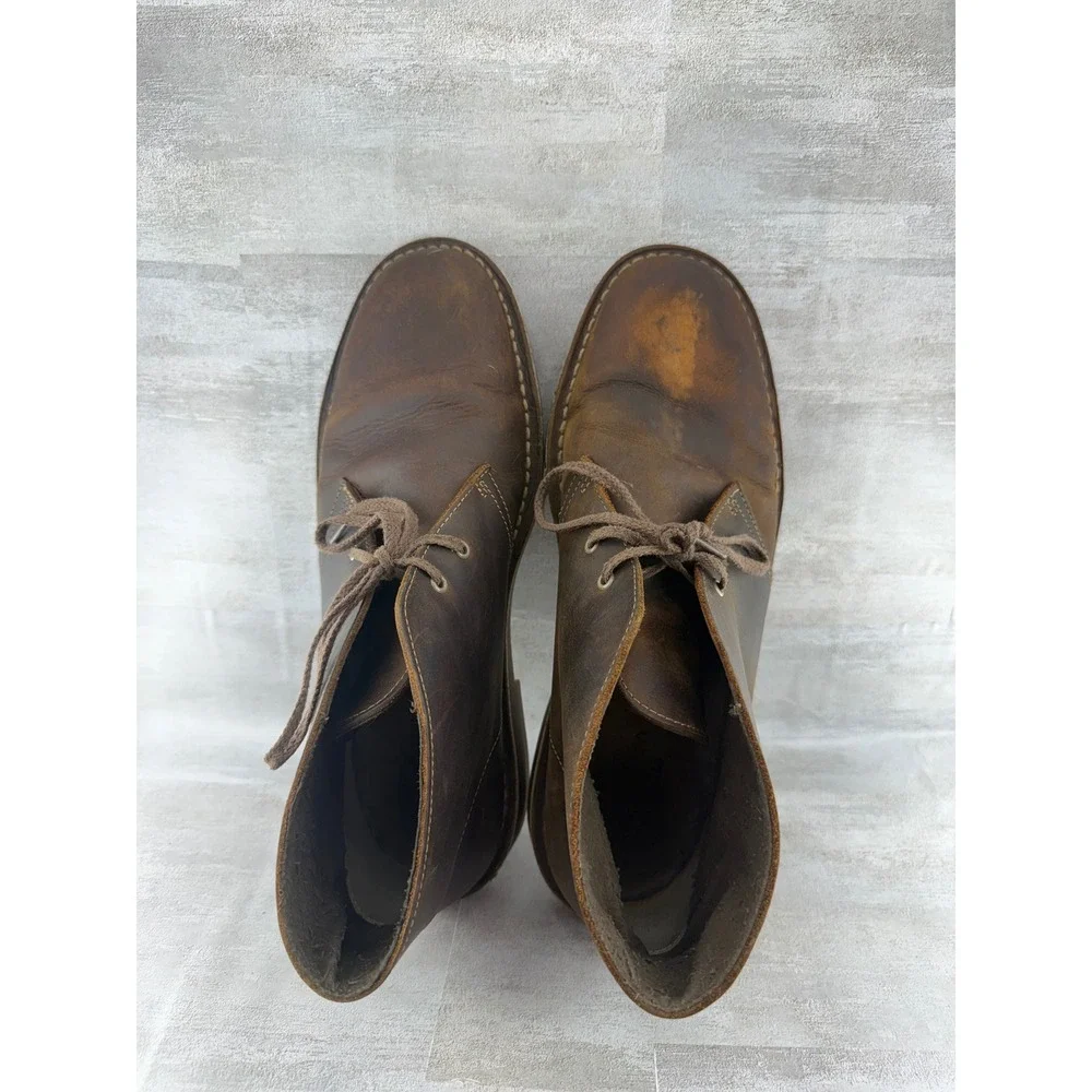 Clarks Bushacre 3 Men Beeswax Brown Leather Chukka Desert Boots 2608 286 Sz 10M